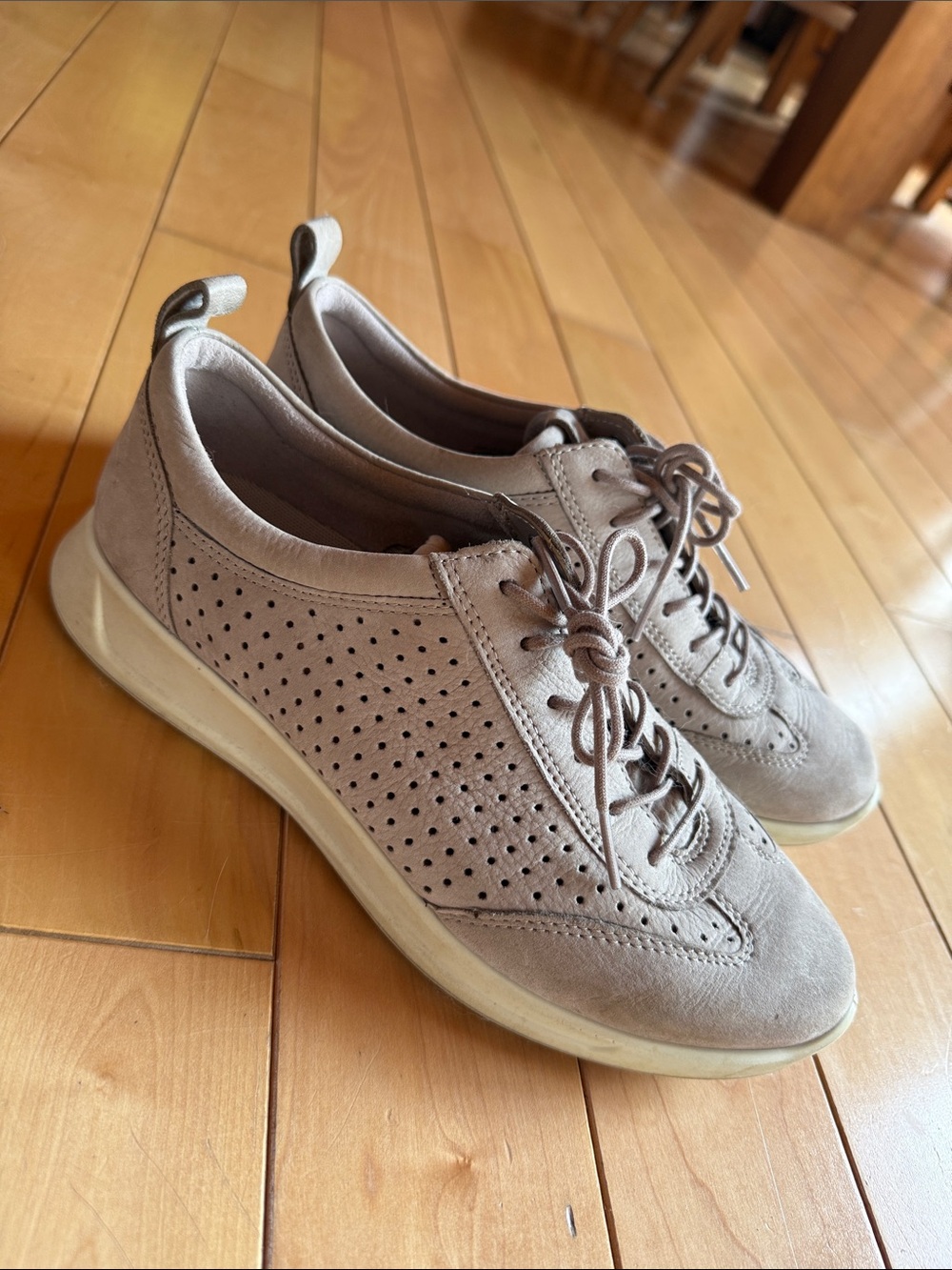 Ecco Women's Perforated Lace-Up Sneakers - Taupe